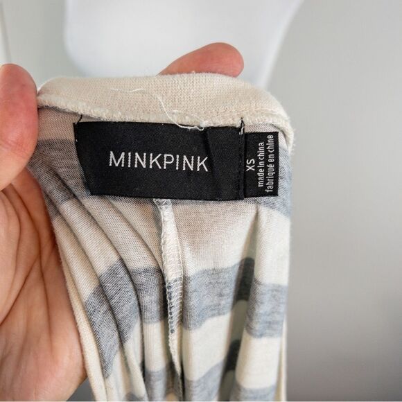 MINKPINK Womens Size XS Maxi Dress Blue White Stripe Sleeveless Jersey Stretch - Picture 9 of 9